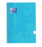 OXFORD CLASSIC Cuaderno espiral - Fº - Tapa de Plástico - Espiral - 4x4 con margen - 80 Hojas - AZUL PASTEL - 400133566_1101_1580382883