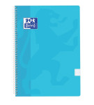 OXFORD CLASSIC Cuaderno espiral - Fº - Tapa de Plástico - Espiral - 4x4 con margen - 80 Hojas - AZUL PASTEL - 400133566_1101_1676969243