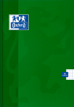 OXFORD ESSE BRULION - A5 - twarda kartonowa okładka - szyty - kratka 5x5 mm z marginesem - 96 kartek - zielony - 400136918_1100_1686154101
