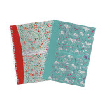 Twin Pack Oxford Floral/Bloom A5 Hard Cover Wirebound Notebook, Ruled with Margin, 140 Pages, Scribzee Enabled -  - 400139958_1201_1692623464