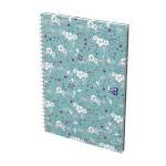 OXFORD Cahier Floral - B5 - Couverture rigide - Reliure intégrale - Ligné - 120 pages - Turquoise - 400143834_1300_1686194917