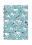 OXFORD Cahier Floral - B5 - Couverture rigide - Reliure intégrale - Ligné - 120 pages - Turquoise - 400143834_3100_1591283329