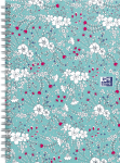 OXFORD Cahier Floral - B5 - Couverture rigide - Reliure intégrale - Petits carreaux 5x5 - 120 pages - Turquoise - 400143836_3100_1591283409