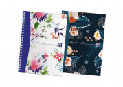 Twin Pack Oxford Botanics A5 Hard Cover Wirebound Notebook, Ruled with Margin, 140 Pages, Scribzee Enabled -  - 400146032_1200_1619521093