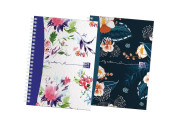 Twin Pack Oxford Botanics A5 Hard Cover Wirebound Notebook, Ruled with Margin, 140 Pages, Scribzee Enabled -  - 400146032_1200_1677170810