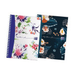 Twin Pack Oxford Botanics A5 Hard Cover Wirebound Notebook, Ruled with Margin, 140 Pages, Scribzee Enabled -  - 400146032_1200_1692623471