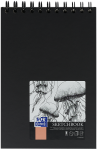 OXFORD schetsboek - A5 - Harde kartonnen kaft - Blanco - 50 vel - 100g - dubbel spiraal - Zwart - 400152644_1100_1695113676