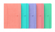 OXFORD SIGNATURE NOTATNIK - A5 - twarda okładka ze skóry ekologicznej - szyty grzbiet - kratka 5x5 mm z tagami - 80 kartek - miks kolorów pastelowych - 400154940_1200_1620061115