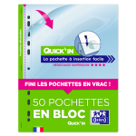OXFORD Quick'in PUNCHED POCKETS - Pad of 50 - A4 - Polypropylene - 70µm - Smooth - Clear - 400156547_1100_1709207700