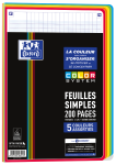 FEUILLES SIMPLES OXFORD COLOR SYSTEM - A4 - Sous film - Grands Carreaux Seyès - 200 pages perforées - 5 couleurs de cadres assorties - Compatible SCRIBZEE® - 400156834_1300_1685152003