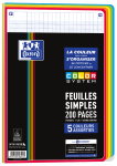 FEUILLES SIMPLES OXFORD COLOR SYSTEM - A4 - Sous film - Grands Carreaux Seyès - 200 pages perforées - 5 couleurs de cadres assorties - Compatible SCRIBZEE® - 400156834_1300_1686171590