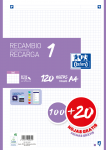 OXFORD CLASSIC Recambio 1 Color - A4 - Recambio paquete - 5x5 - 120 Hojas - SCRIBZEE - LILA - 400158164_1100_1642668285
