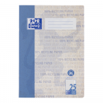 Oxford Recycling Schulheft - A4 - Lineatur 25 (liniert mit breitem, weißem Rand rechts) - 16 Blatt - 90 g/m² OPTIK PAPER® 100% recycled - geheftet - blau - 400158978_1100_1641995418