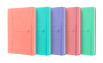 OXFORD SIGNATURE NOTATNIK - A5 - twarda okładka ze skóry ekologicznej - szyty grzbiet - linia 6 mm z tagami - 80 kartek - miks kolorów pastelowych - 400154941_1401_1686142118
