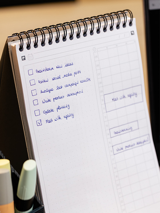 Task Management Notebook Grid Notepads and notebooks for to-do lists - Oxford Task Manager