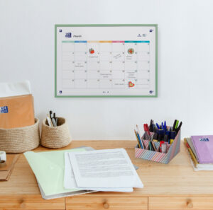 Pizarra magnética reversible para pared con planner Oxford