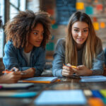 estudantes em trabalho de grupo