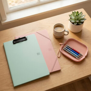 dosier pinza y carpeta de gomas con estuche de la fama forest